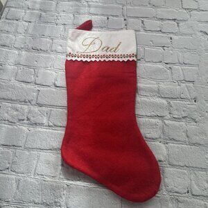Red Felt Christmas Dad Stocking Santa Red Basic Dad Stocking Gold Cursive